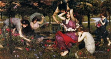 Flora y los céfiros Mujer griega John William Waterhouse Pinturas al óleo